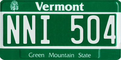 VT license plate NNI504