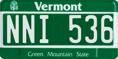 VT license plate NNI536
