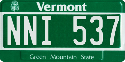 VT license plate NNI537