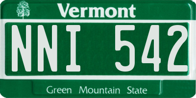 VT license plate NNI542