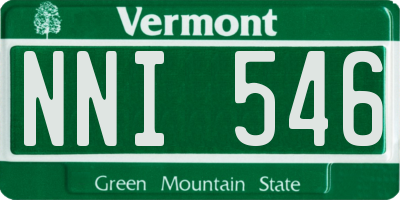 VT license plate NNI546