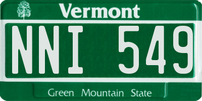 VT license plate NNI549