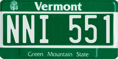 VT license plate NNI551