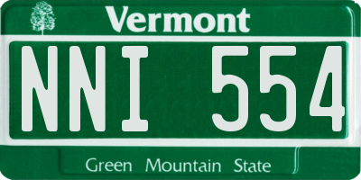 VT license plate NNI554