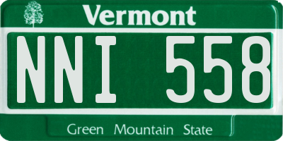 VT license plate NNI558