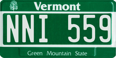 VT license plate NNI559