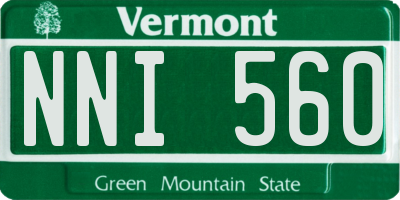 VT license plate NNI560