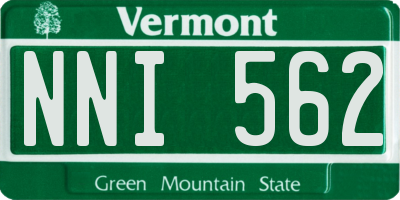 VT license plate NNI562