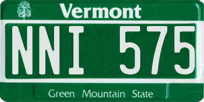 VT license plate NNI575
