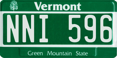 VT license plate NNI596