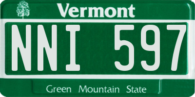 VT license plate NNI597