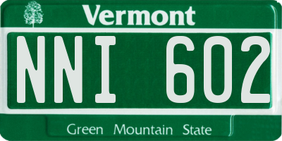 VT license plate NNI602