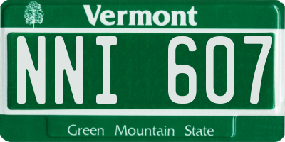VT license plate NNI607