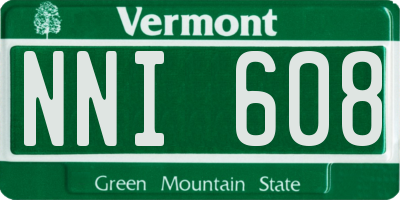 VT license plate NNI608