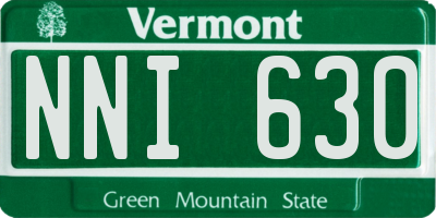 VT license plate NNI630