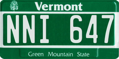 VT license plate NNI647