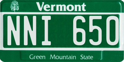VT license plate NNI650