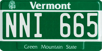 VT license plate NNI665