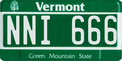 VT license plate NNI666