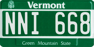 VT license plate NNI668