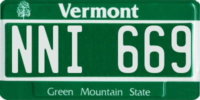 VT license plate NNI669