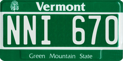 VT license plate NNI670