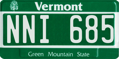 VT license plate NNI685