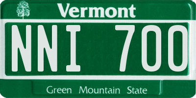 VT license plate NNI700
