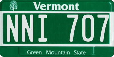 VT license plate NNI707