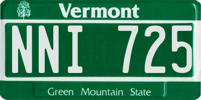 VT license plate NNI725