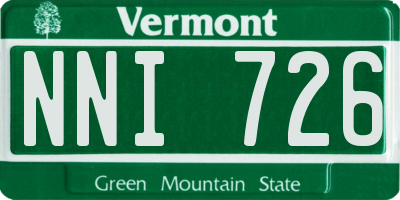 VT license plate NNI726