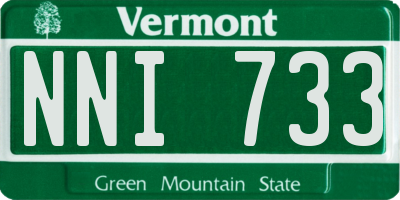 VT license plate NNI733