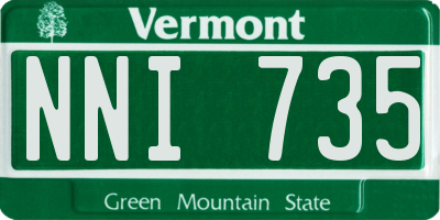 VT license plate NNI735
