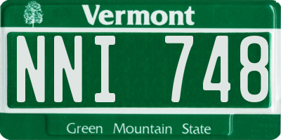 VT license plate NNI748