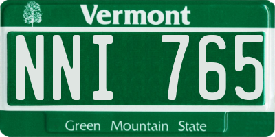 VT license plate NNI765