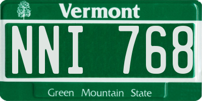 VT license plate NNI768