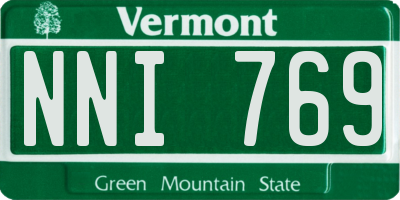 VT license plate NNI769