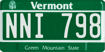 VT license plate NNI798