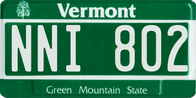 VT license plate NNI802