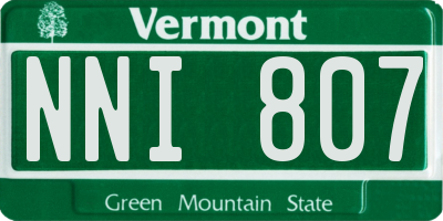 VT license plate NNI807