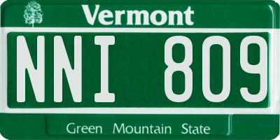 VT license plate NNI809