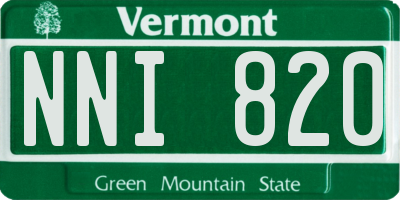 VT license plate NNI820