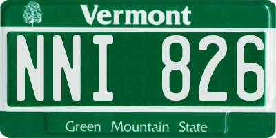 VT license plate NNI826