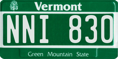 VT license plate NNI830