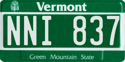 VT license plate NNI837