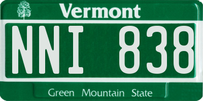 VT license plate NNI838