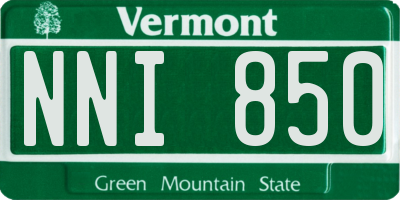 VT license plate NNI850