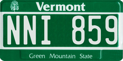 VT license plate NNI859