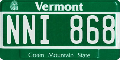 VT license plate NNI868