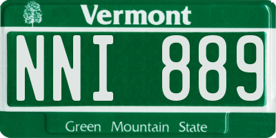 VT license plate NNI889